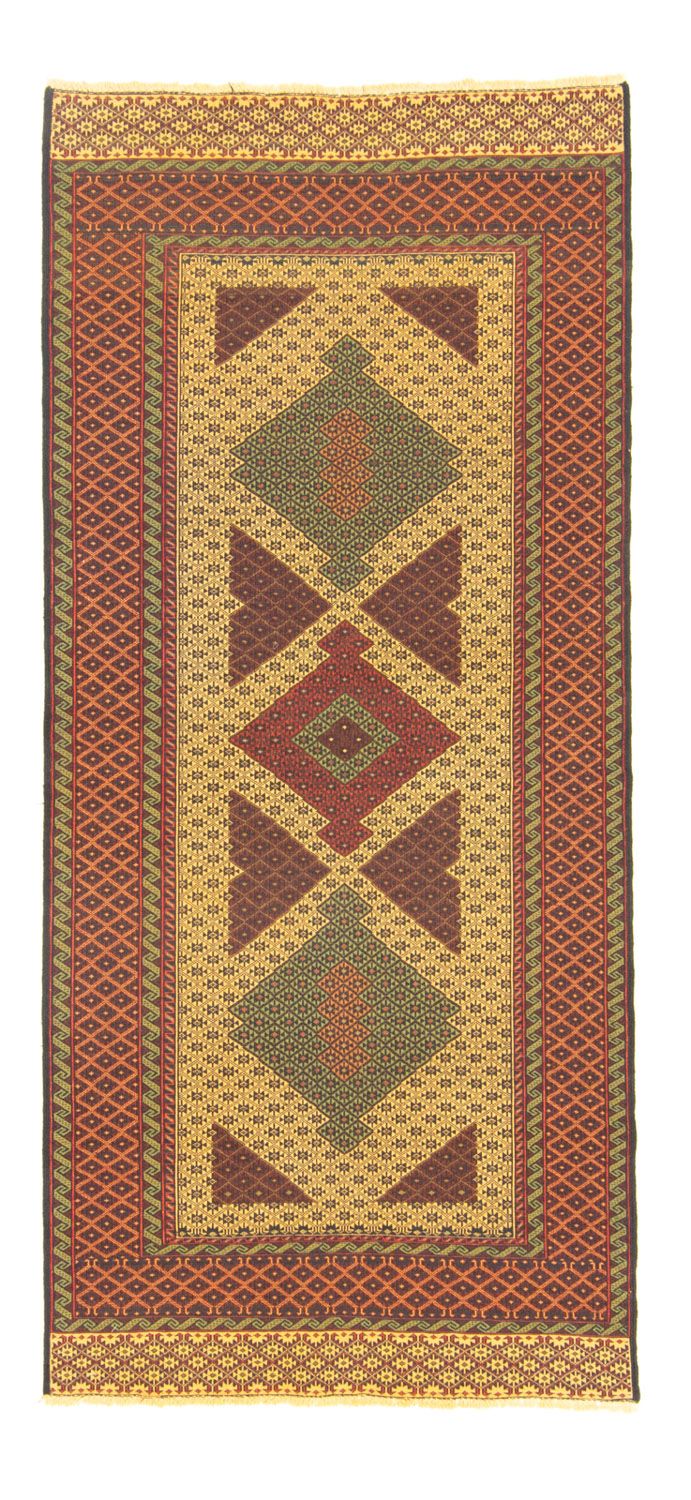Runner Kelim Carpet - orientalisk matta - 188 x 85 cm - orange