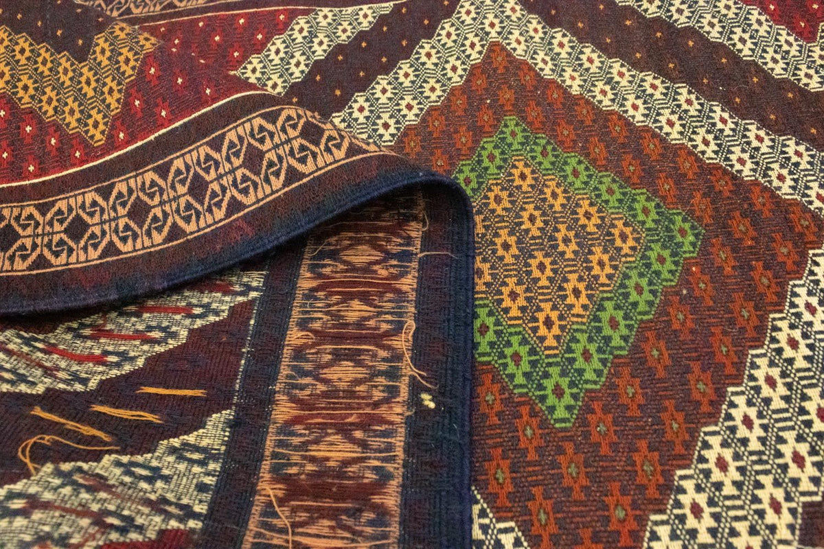 Runner Kelim Carpet - orientalisk matta - 222 x 85 cm - brun