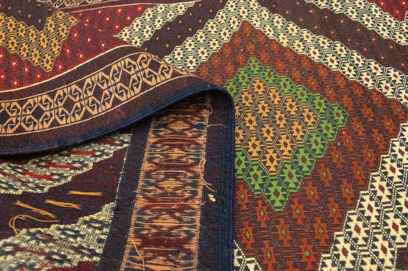 Runner Kelim Carpet - orientalisk matta - 222 x 85 cm - brun