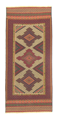 Runner Kelim Carpet - orientalisk matta - 191 x 88 cm - brun
