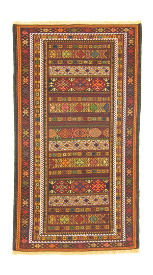 Kelim Carpet - orientalisk matta - 138 x 78 cm - flerfärgad