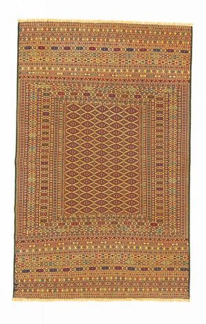 Kelim Carpet - orientalisk matta - 208 x 133 cm - brun