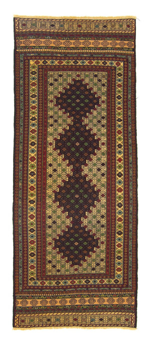 Runner Kelim Carpet - orientalisk matta - 202 x 84 cm - blå
