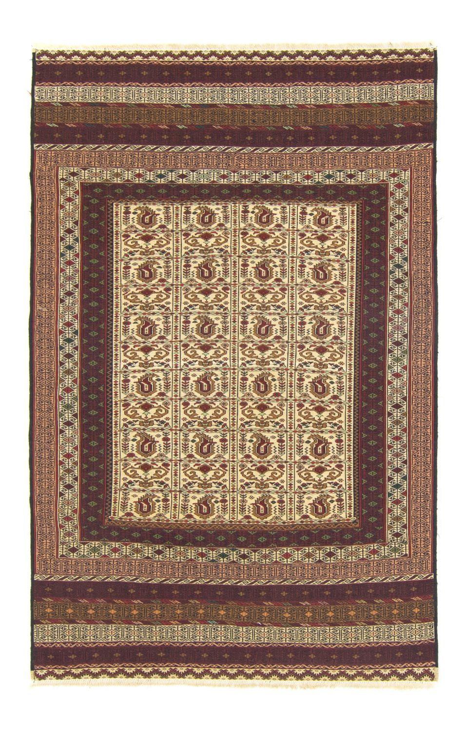 Kelim Carpet - orientalisk matta - 188 x 121 cm - brun