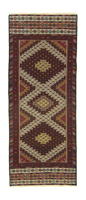 Runner Kelim Carpet - orientalisk matta - 190 x 75 cm - brun