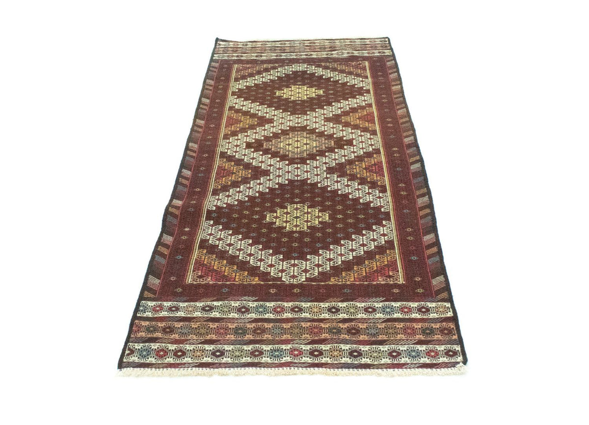 Runner Kelim Carpet - orientalisk matta - 190 x 75 cm - brun