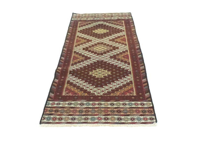 Runner Kelim Carpet - orientalisk matta - 190 x 75 cm - brun