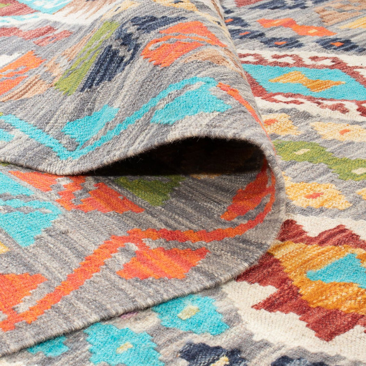 Kelim Carpet - Splash - 251 x 176 cm - flerfärgad