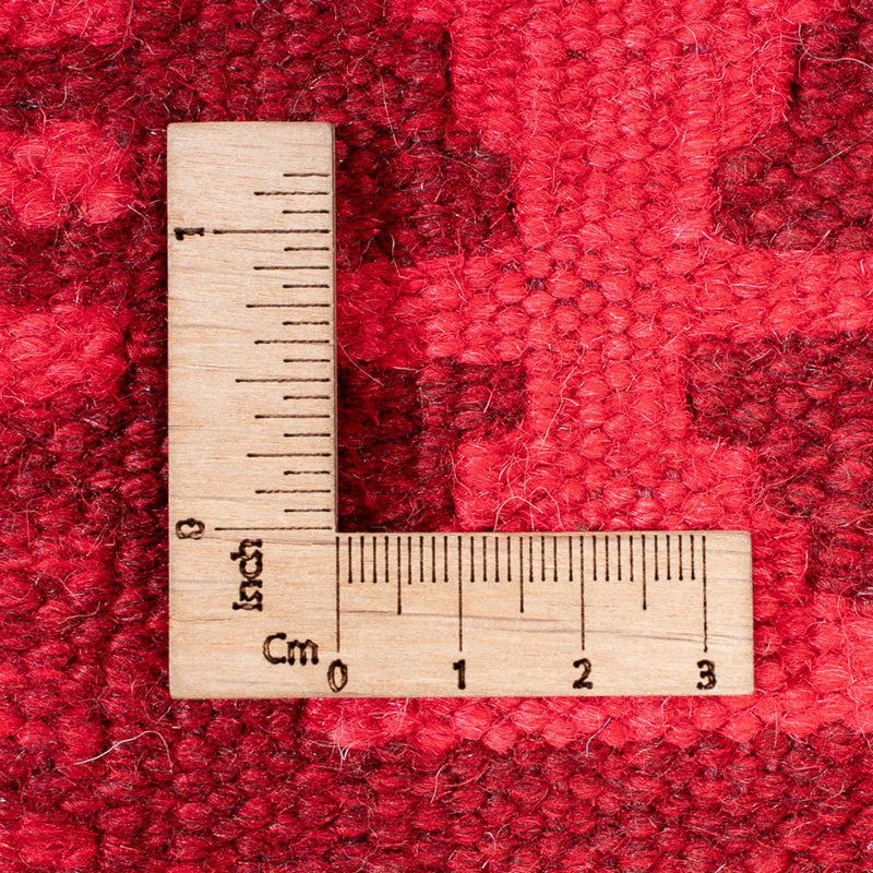 Kelim matta - trendig - Vintage / färgad - 291 x 193 cm - röd