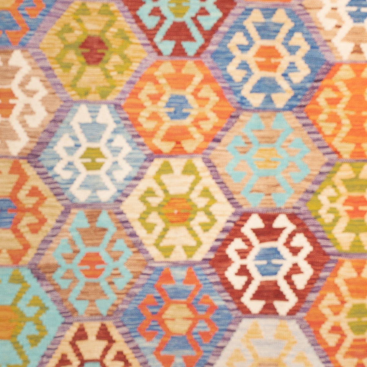 Kelim Carpet - Splash kvadrat  - 201 x 189 cm - flerfärgad