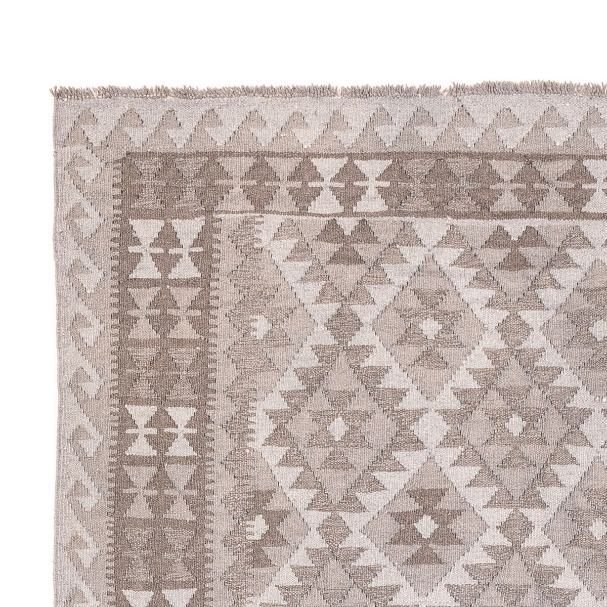 Kelim matta - trendig - 296 x 186 cm - grått