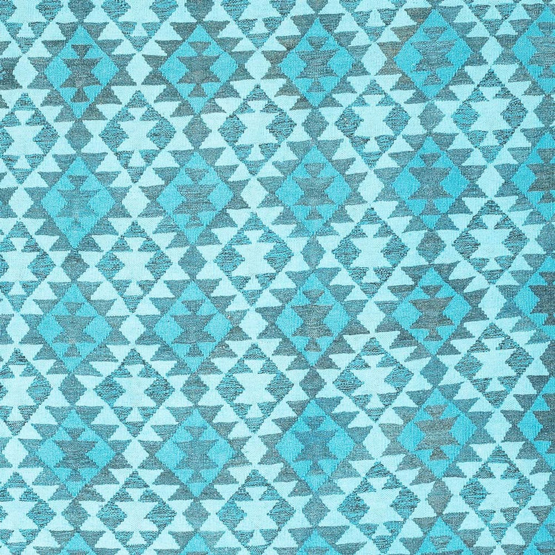 Kelim matta - trendig - Vintage / färgad - 277 x 195 cm - turkos