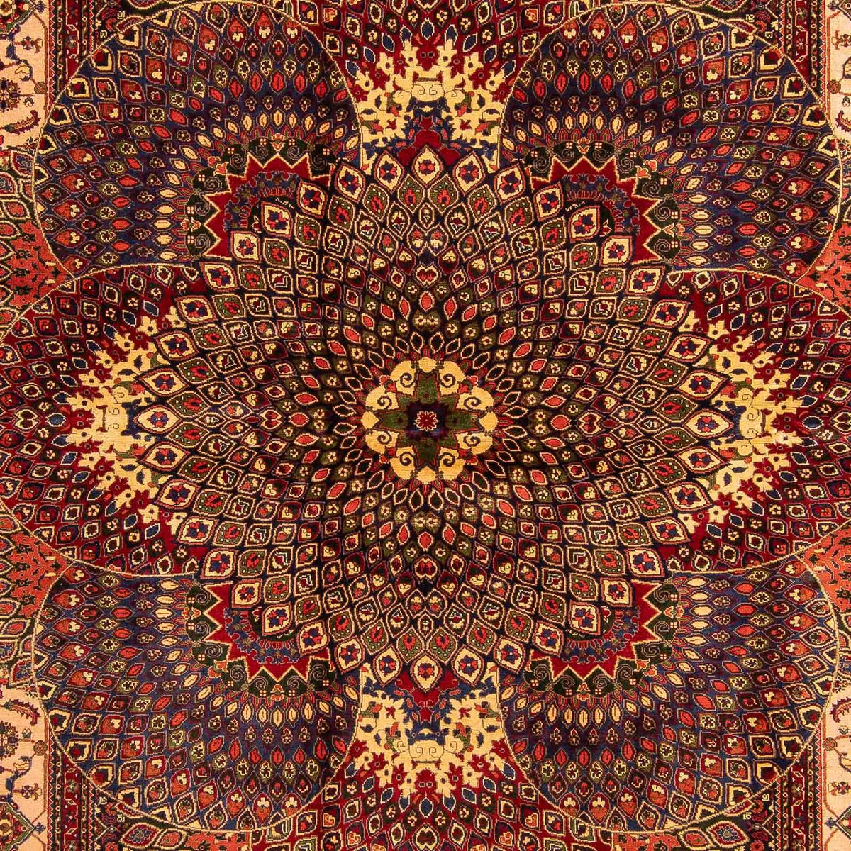 Afghansk matta - 279 x 198 cm - flerfärgad