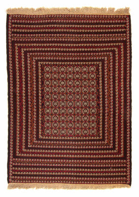 Kelim Carpet - orientalisk matta - 180 x 133 cm - mörkröd