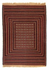 Afghansk kilim Mattan 133x180cm - Rektangulär / Mörkröd / 133 x 180 cm Rektangulär