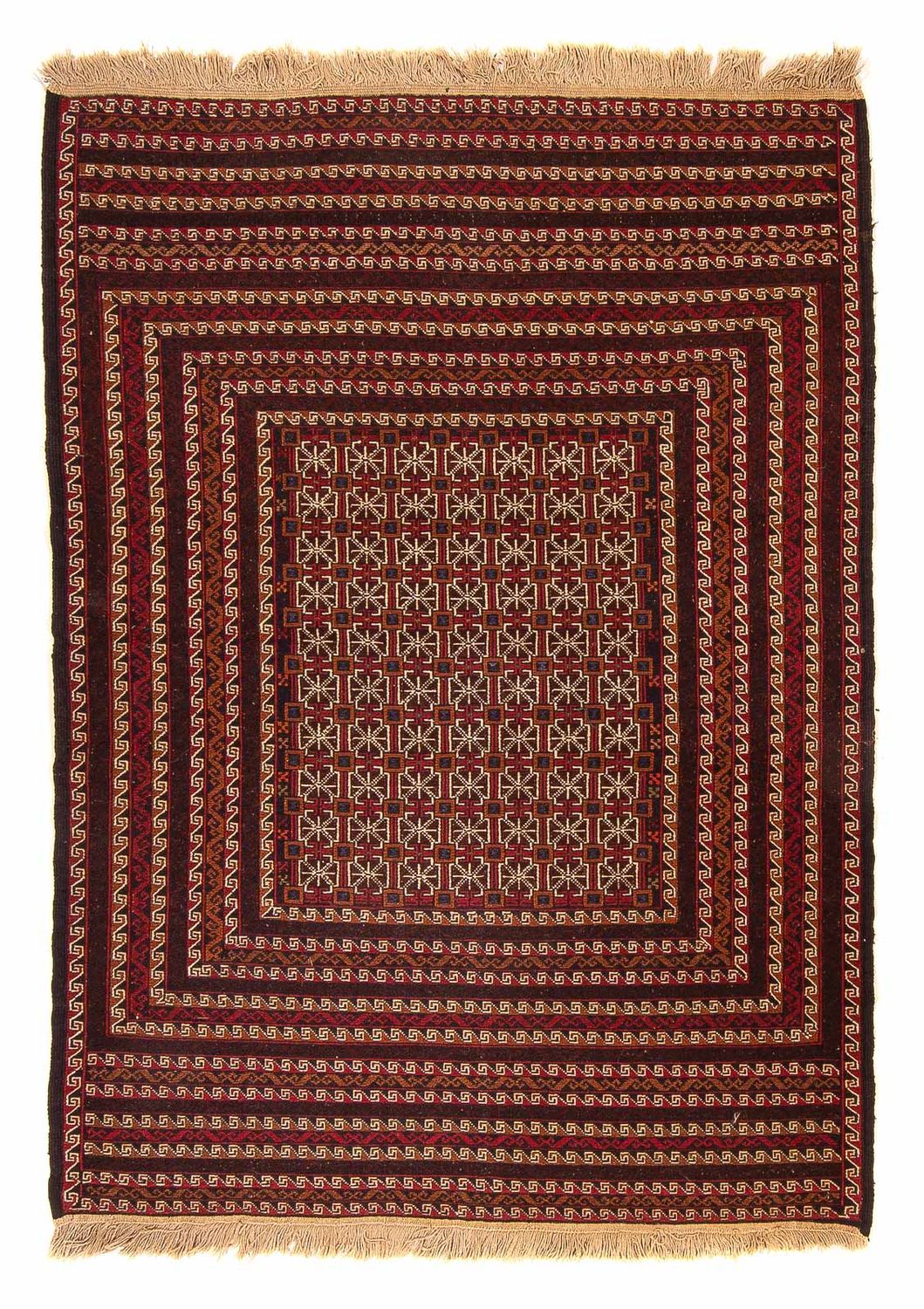 Kelim Carpet - orientalisk matta - 180 x 133 cm - mörkröd