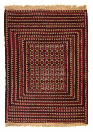 Kelim Carpet - orientalisk matta - 180 x 133 cm - mörkröd