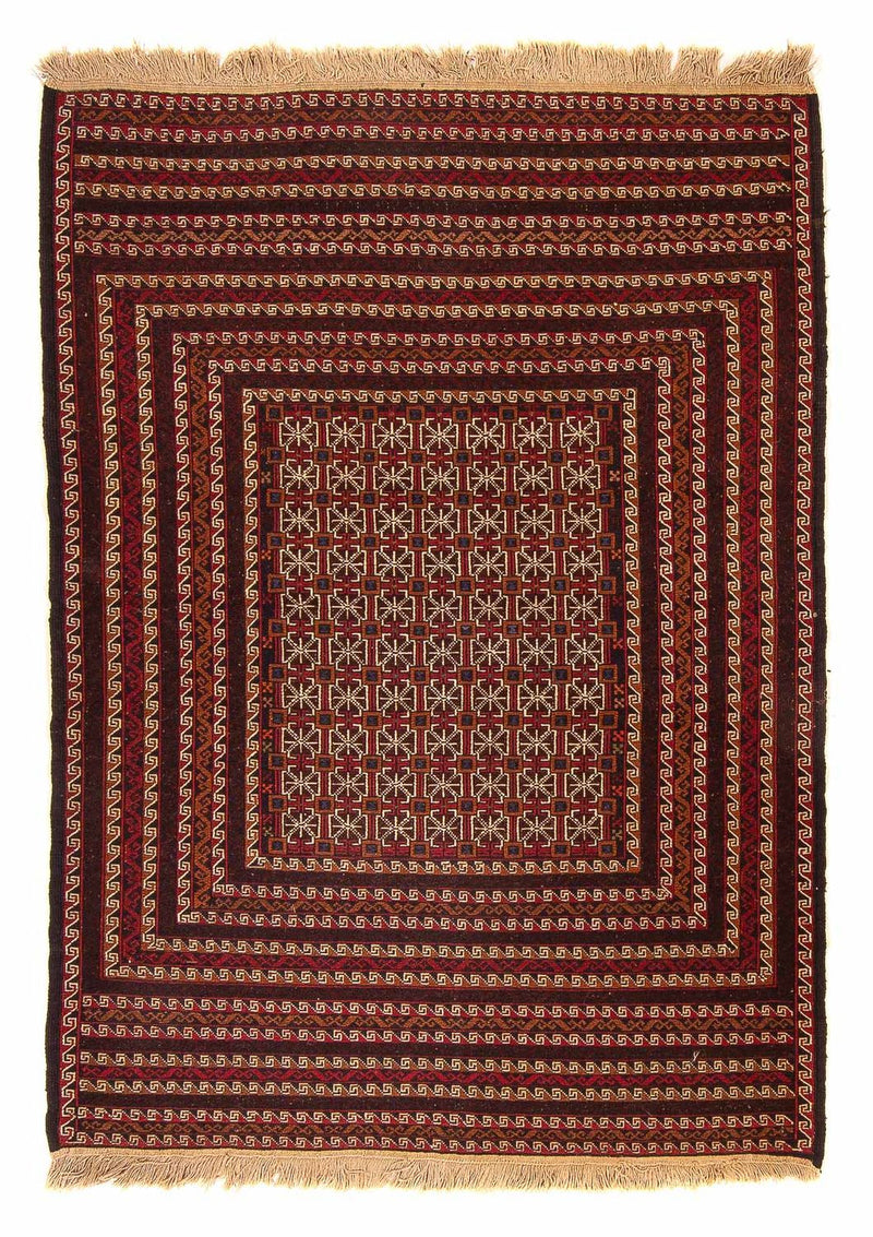 Kelim Carpet - orientalisk matta - 180 x 133 cm - mörkröd