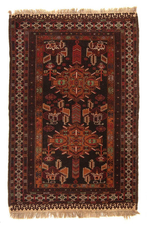 Afghansk matta - 189 x 127 cm - brun