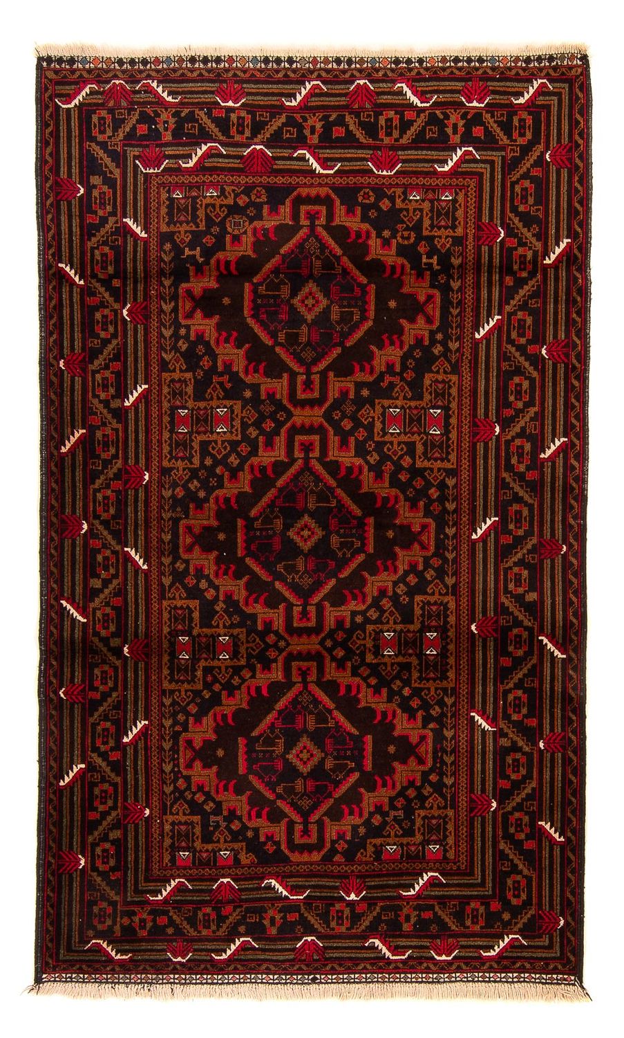 Baluch-matta - 204 x 125 cm - brun