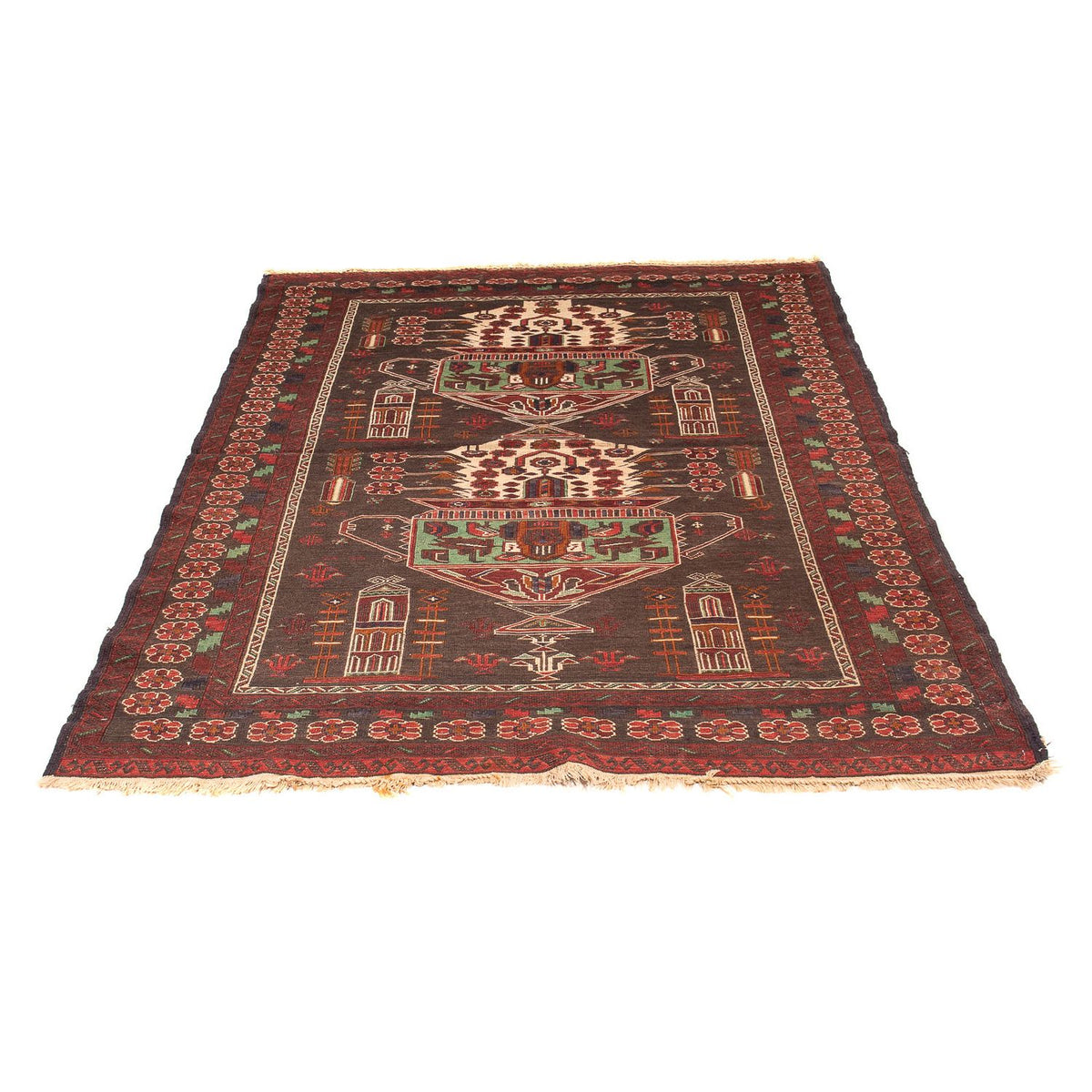 Kelim Carpet - orientalisk matta - 179 x 130 cm - brun