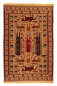 Kelim Carpet - orientalisk matta - 197 x 129 cm - ljusbrun
