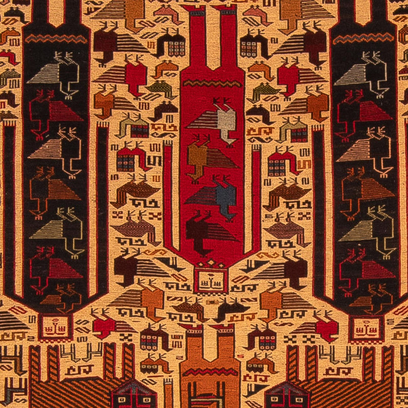 Kelim Carpet - orientalisk matta - 197 x 129 cm - ljusbrun