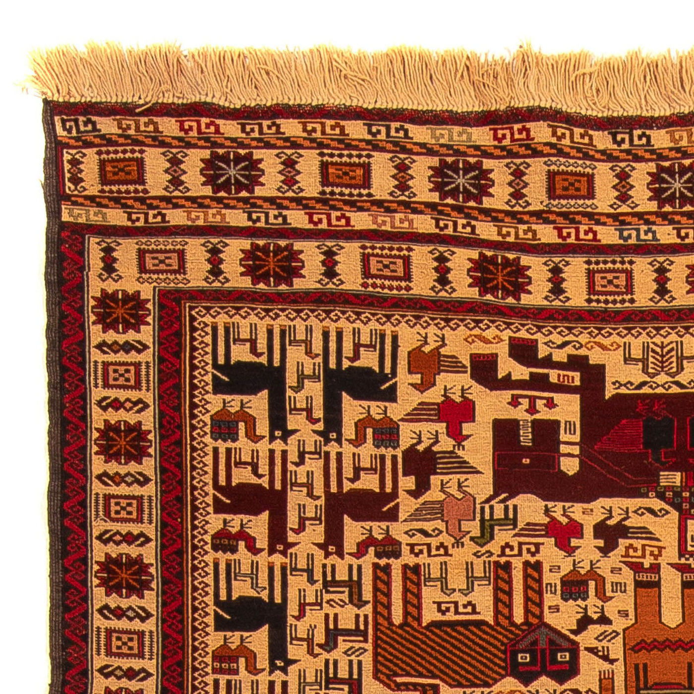Kelim Carpet - orientalisk matta - 197 x 129 cm - ljusbrun