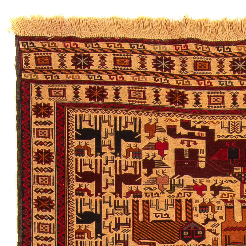 Kelim Carpet - orientalisk matta - 197 x 129 cm - ljusbrun