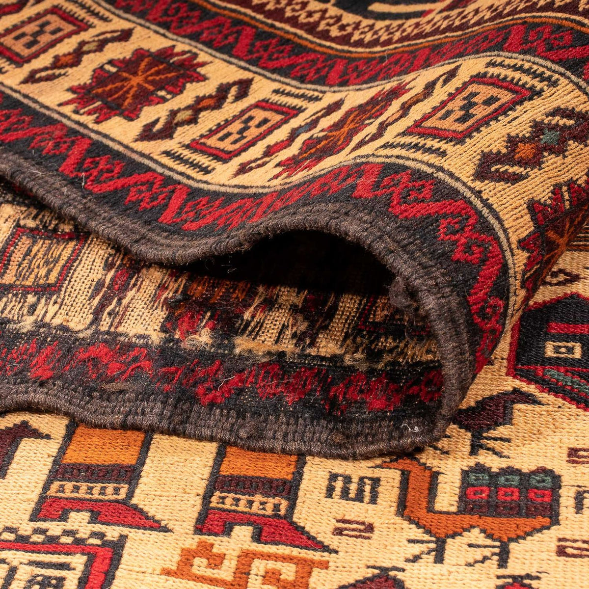 Kelim Carpet - orientalisk matta - 197 x 129 cm - ljusbrun