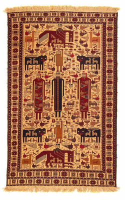 Kelim Carpet - orientalisk matta - 194 x 124 cm - ljusbrun