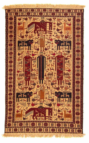 Kelim Carpet - orientalisk matta - 194 x 124 cm - ljusbrun