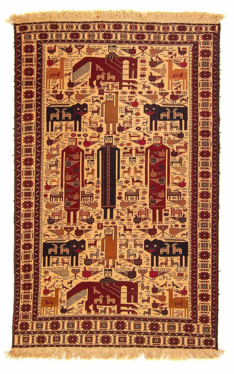 Kelim Carpet - orientalisk matta - 194 x 124 cm - ljusbrun