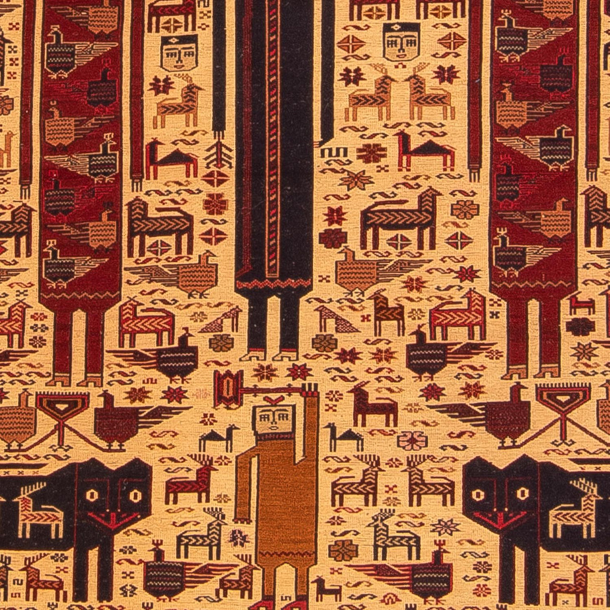 Kelim Carpet - orientalisk matta - 194 x 124 cm - ljusbrun