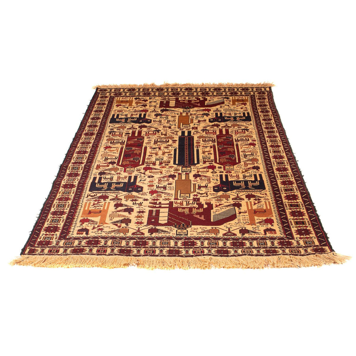 Kelim Carpet - orientalisk matta - 194 x 124 cm - ljusbrun