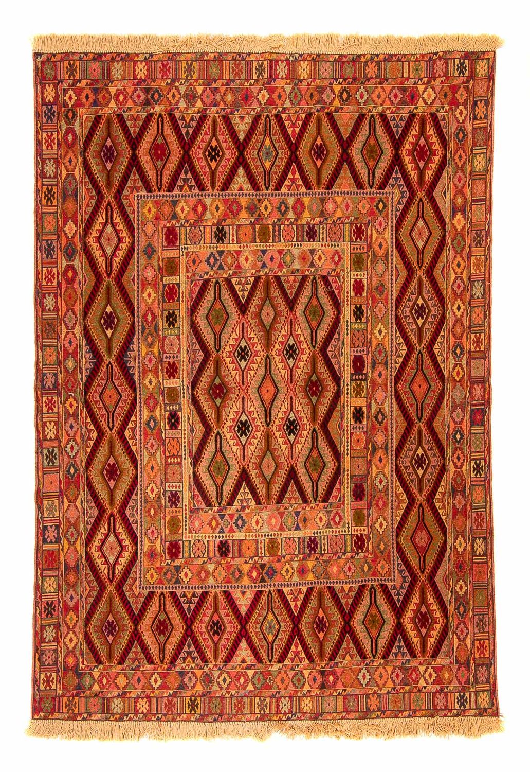 Kelim Carpet - orientalisk matta - 181 x 147 cm - flerfärgad