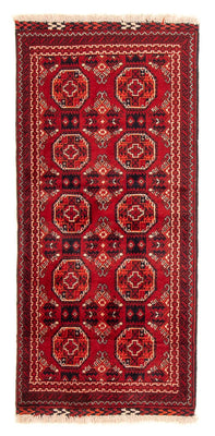 Runner Afghansk matta - 106 x 49 cm - mörkröd