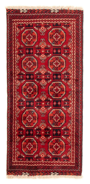 Runner Afghansk matta - 106 x 49 cm - mörkröd