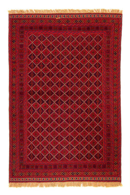 Kelim Carpet - orientalisk matta - 196 x 136 cm - mörkröd