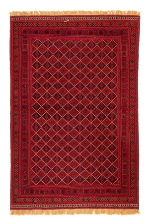 Kelim Carpet - orientalisk matta - 196 x 136 cm - mörkröd