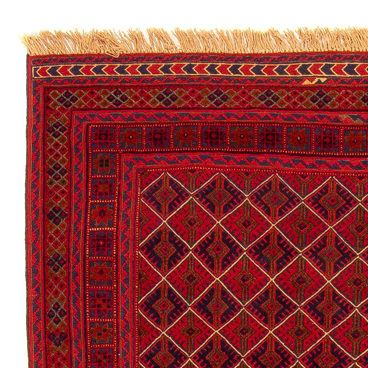 Kelim Carpet - orientalisk matta - 196 x 136 cm - mörkröd