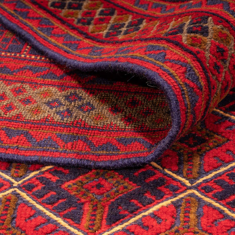 Kelim Carpet - orientalisk matta - 196 x 136 cm - mörkröd