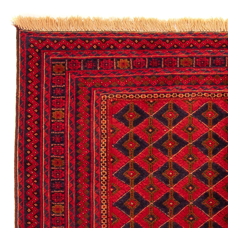 Kelim Carpet - orientalisk matta - 198 x 151 cm - mörkröd