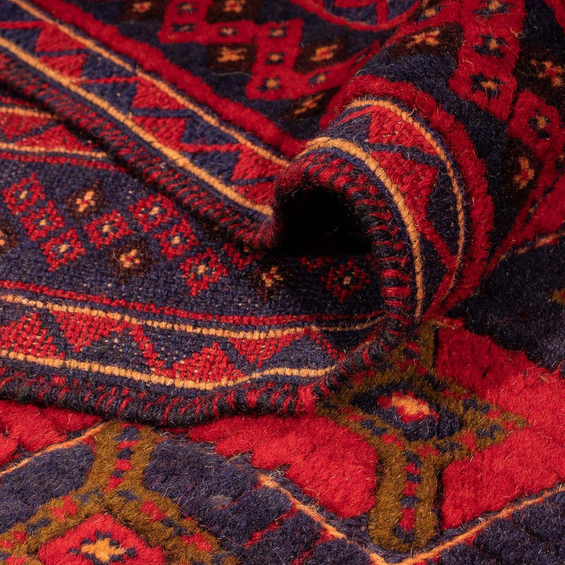 Kelim Carpet - orientalisk matta - 198 x 151 cm - mörkröd