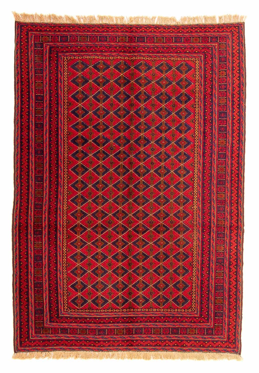 Kelim Carpet - orientalisk matta - 202 x 153 cm - mörkröd