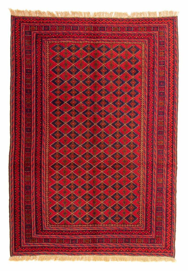Kelim Carpet - orientalisk matta - 202 x 153 cm - mörkröd