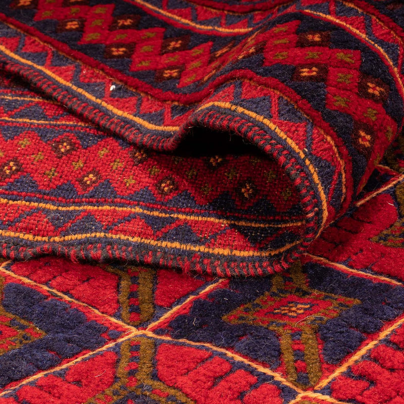 Kelim Carpet - orientalisk matta - 202 x 153 cm - mörkröd