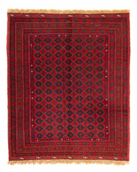 Kelim Carpet - orientalisk matta kvadrat  - 187 x 158 cm - mörkröd