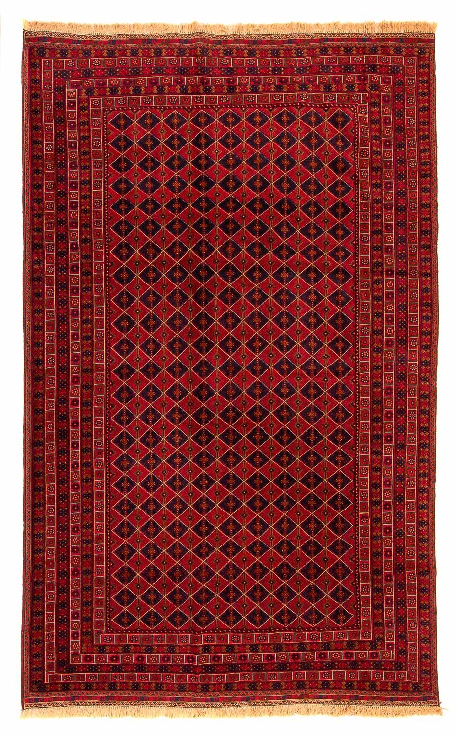Kelim Carpet - orientalisk matta - 296 x 196 cm - mörkröd