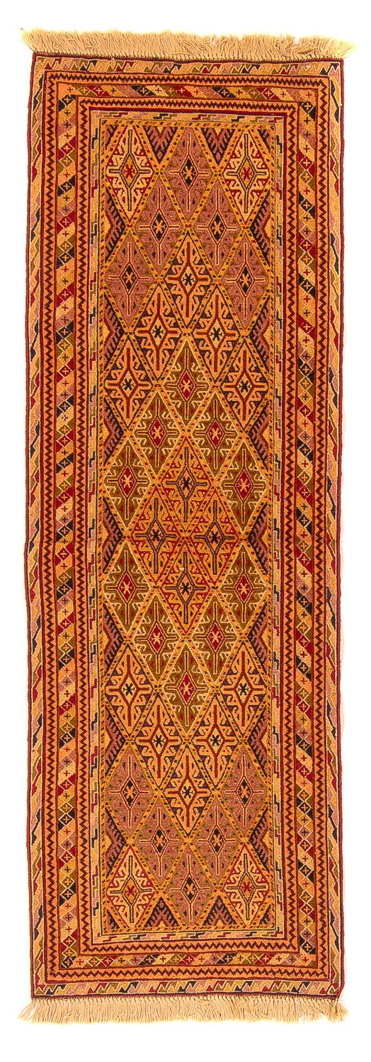 Runner Kelim Carpet - orientalisk matta - 194 x 61 cm - brun